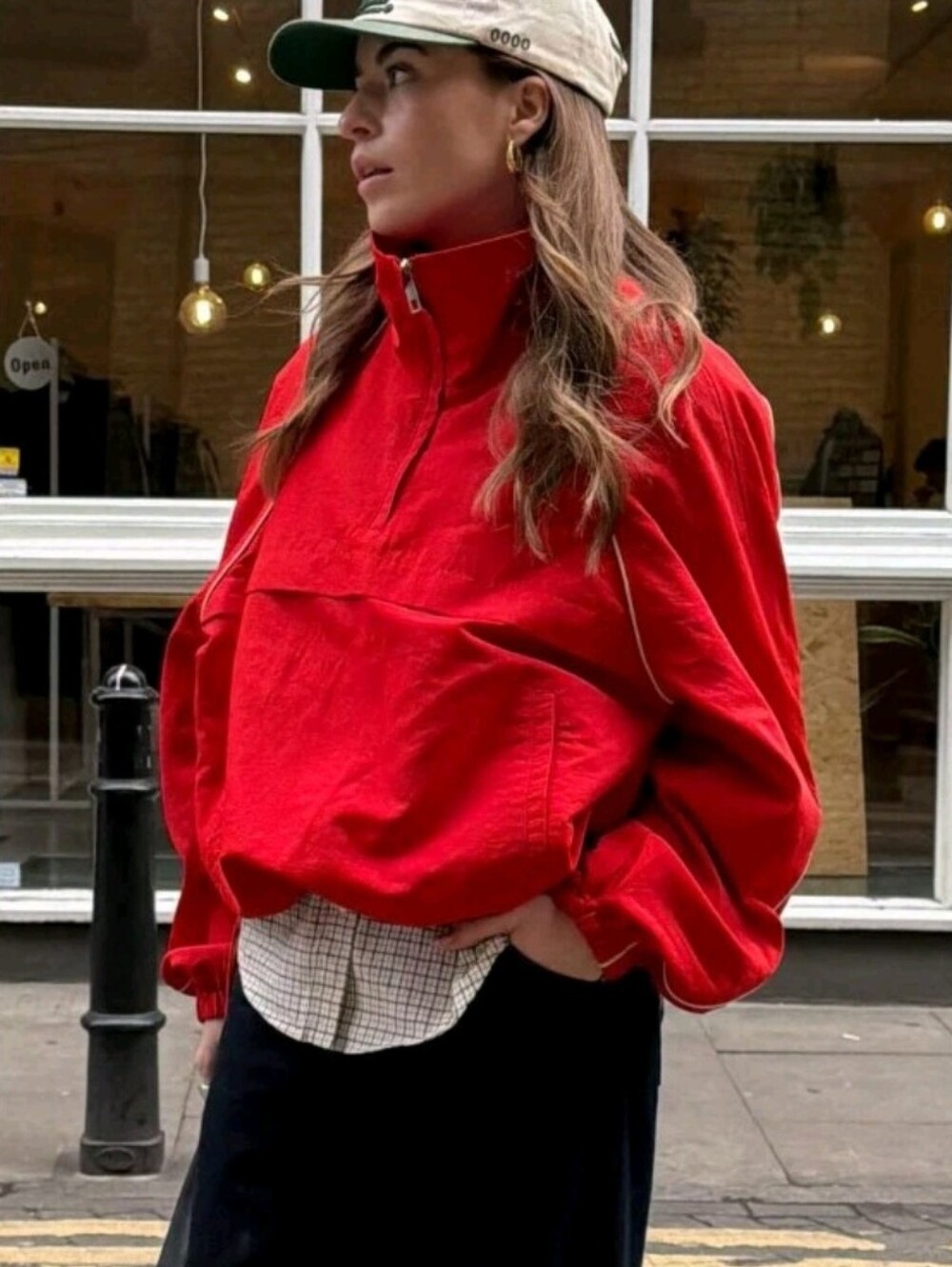 SZ M NEW H&M Edition S/S 2026 Oversized Nylon Anorak Bright Red 1340637001